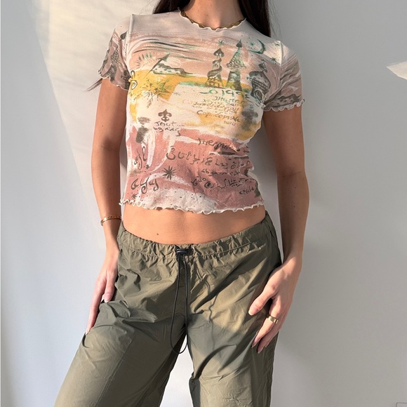 Cop.Copine Tops - Cop Copine Graphic Mesh Tee